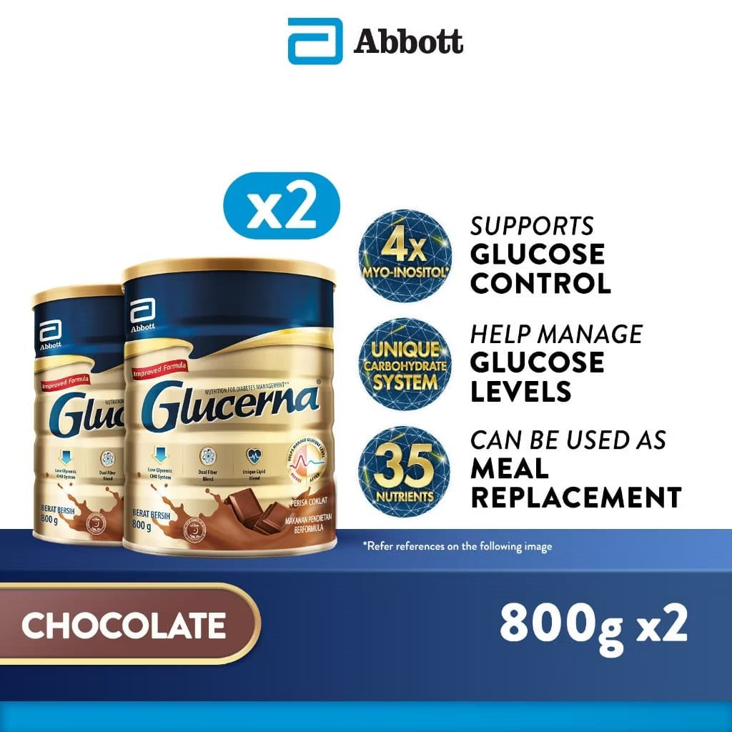 2x Glucerna 800g Chocolate for Diabetes Control ★Made in Singapore for Malaysia★
