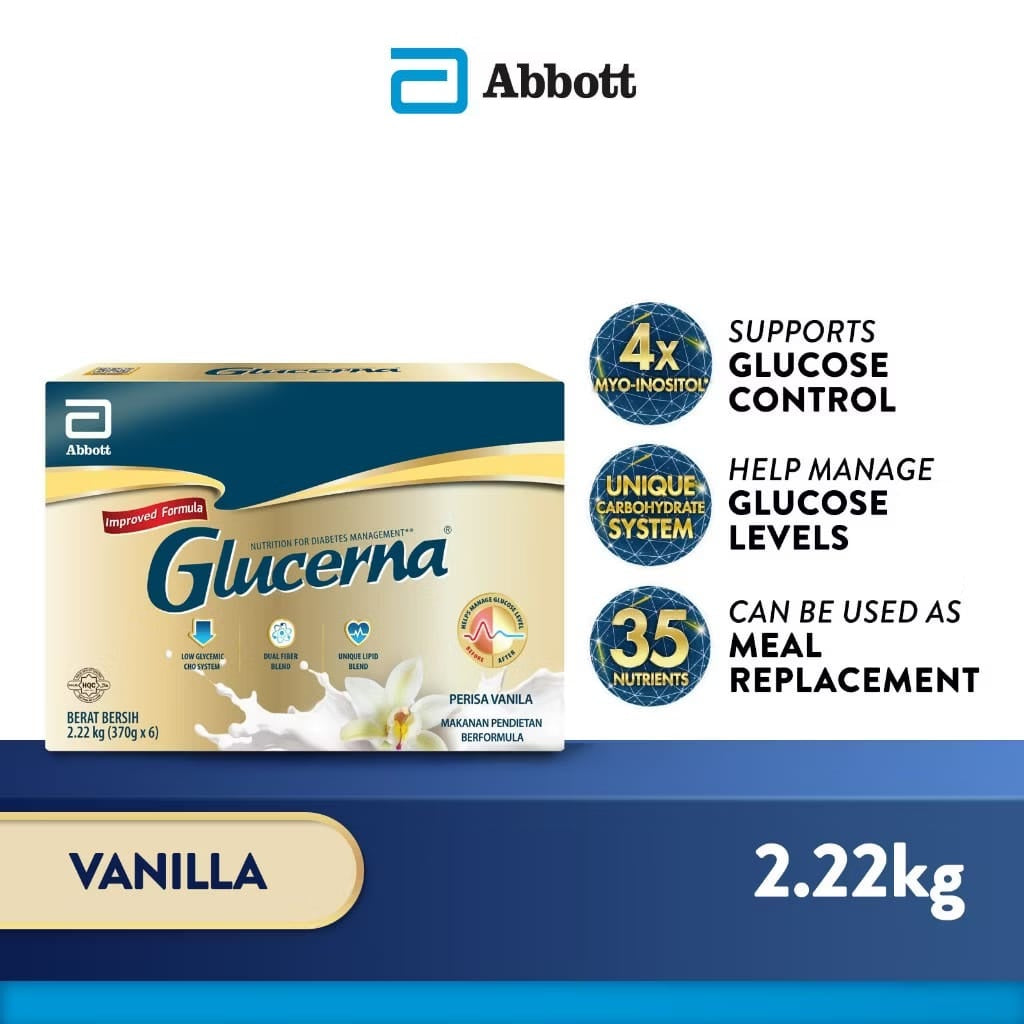 2.22kg Glucerna (Vanilla) for Diabetes Control ★Made in Spain for Malaysia★