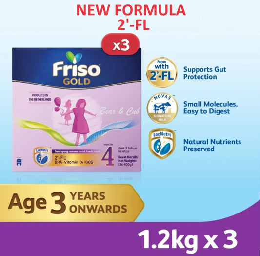 3x 1.2kg FRISO GOLD 4 - NEW FORMULA