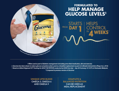 2x Glucerna 800g Vanilla for Diabetes Control ★Made in Singapore for Malaysia★