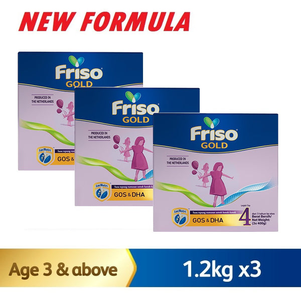 3x 1.2kg FRISO GOLD 4 - NEW FORMULA