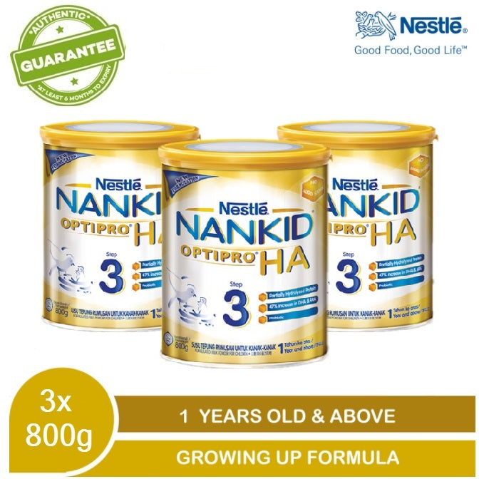 3x 800g NESTLE NANKID OPTIPRO HA 3
